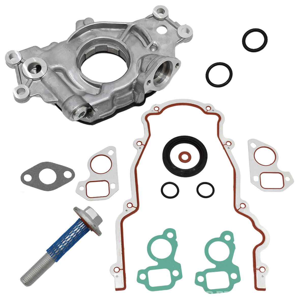 Btscar YBKIT-004 M295HV High Volume Oil Pump with Timing Cover Gasket and Balancer Bolt for GM LS V8
