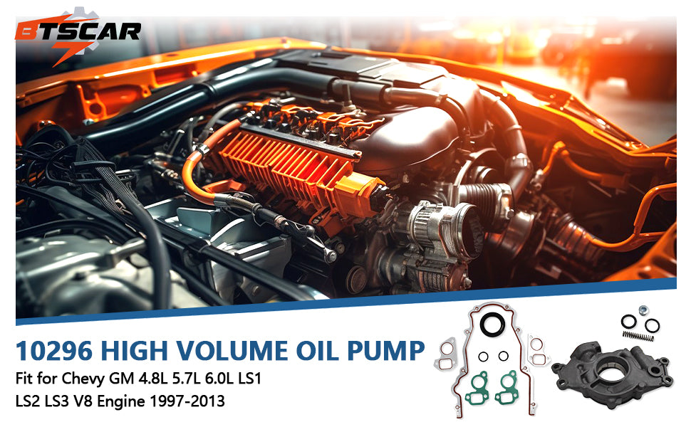 10296 High Volume & High Pressure LS Oil Pump Kit w/ Timing Cover Gasket (Fits GM V8 4.8L 5.3L 5.7L 6.0L / LS1 LS2 LS3)