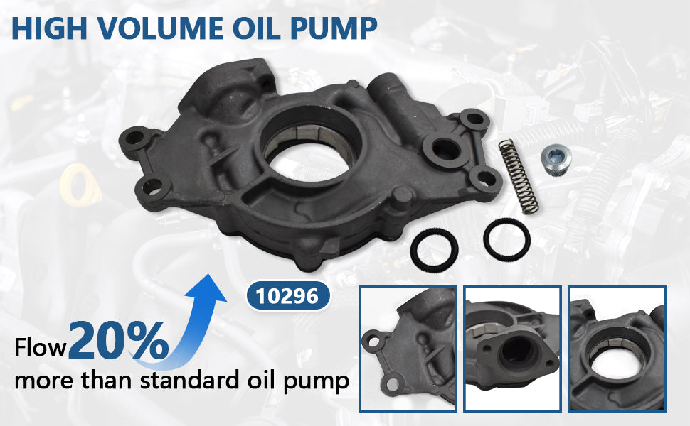 10296 High Volume & High Pressure LS Oil Pump Kit w/ Timing Cover Gasket (Fits GM V8 4.8L 5.3L 5.7L 6.0L / LS1 LS2 LS3)