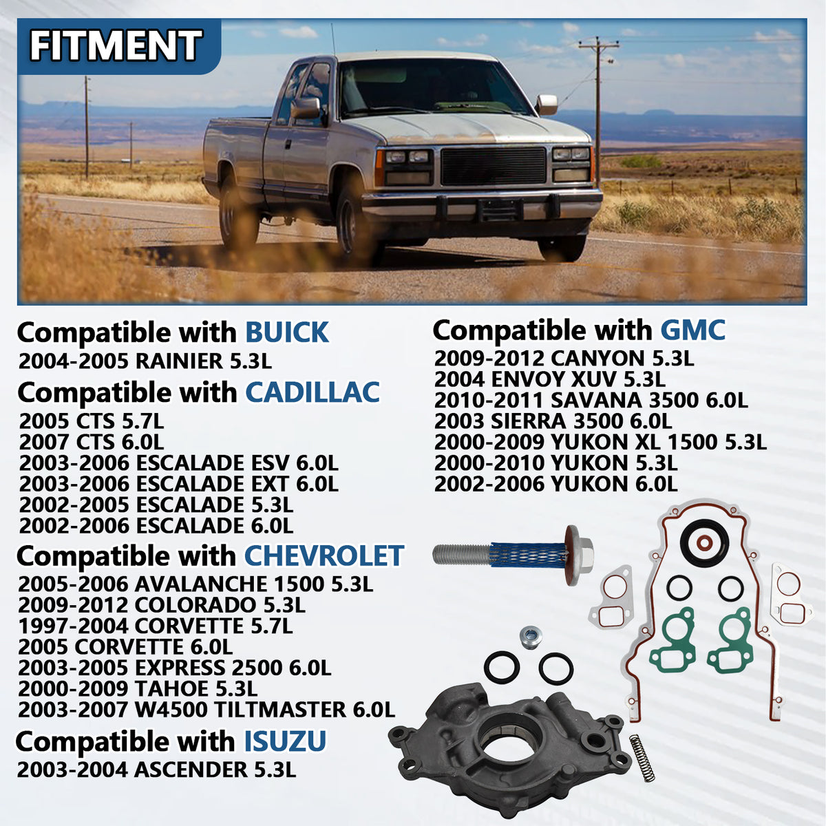 Btscar YBKIT-005 TCS45993 Timing Cover Gasket and Front Main Seal for GM LS V8 Engine