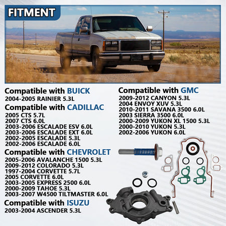 Btscar YBKIT-005 TCS45993 Timing Cover Gasket and Front Main Seal for GM LS V8 Engine