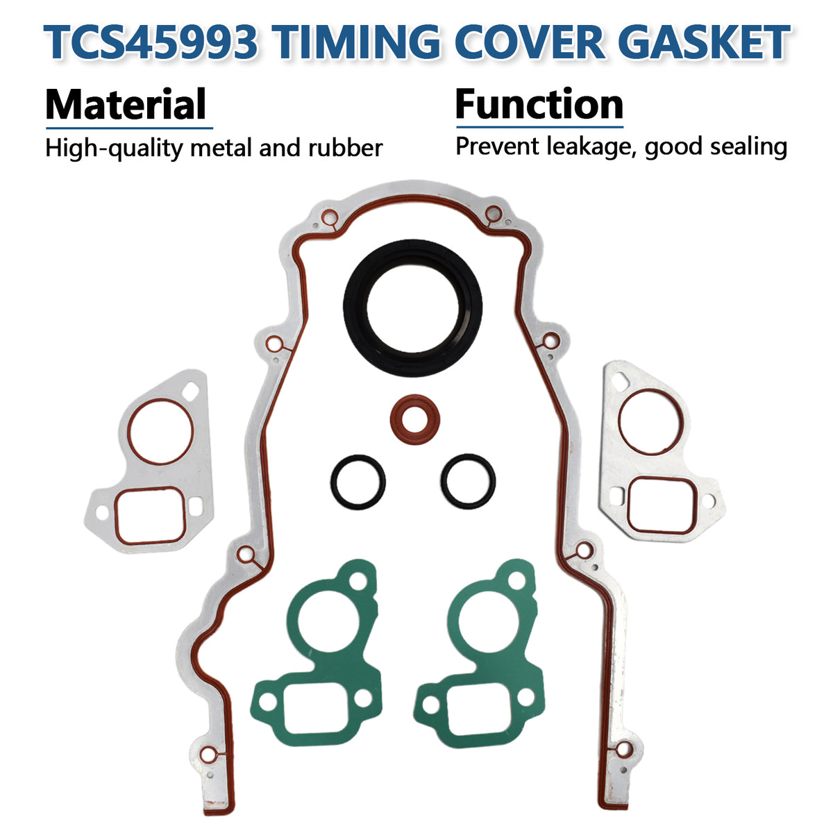Btscar YBKIT-006 AW6009 Water Pump and Gaskets for GM LS V8 4.8L 5.3L 6.0L Engine Chevy Silverado